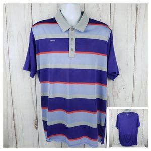 Adidas Adizero Golf Polo  Purple Gray Red Stripes
